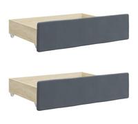 vidaXL Dark Grey Bed Storage Drawers- Velvet and Engineered Wood - Bedroom Storage Solution