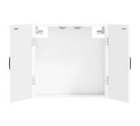 vidaXL Dartboard Cabinet HAARLEM High Gloss White Engineered Wood, Modern, Moisture-Resistant Dartboard Cabinet, Space-Saving Storage for Indoor Game Room, Reversible Door Organizer