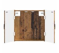 vidaXL Dartboard Cabinet UTRECHT Old Wood 52.5 x 10.5 x 53.5 cm, Modern, Moisture-Resistant Dartboard Cabinet, Space-Saving Storage for Indoor Game Room, Compact Organizer with Reversible Doors