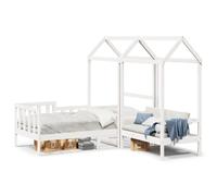 Day Bed and Bench Set with Roof Sofa Bed Guest Bed Solid Wood Pine vidaXL