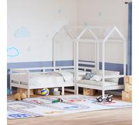 (white, 80 x 200 cm) vidaXL Day Bed and Bench Set with Roof Sofa Bed 90x200 cm Solid Wood Pine