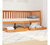 vidaXL Day Bed Drawers Under Bed Drawer Box 2 pcs Wax Brown Solid Wood Pine