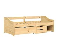 vidaXL Day Bed IRUN, Sofa Bed with 3 Drawers, Guest Bed for Living Room Bedroom, Sleeper Sofa with Storage, 90x200 cm Solid Wood Pine