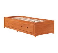 vidaXL Day Bed Without Mattress Wax Brown 90X200 Cm Solid Wood Pine, Brown