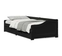 vidaXL Day Bed with 2 Drawers without Mattress IRUN Black 90x200 cm