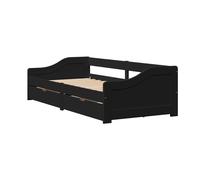 vidaXL Day Bed with 2 Drawers without Mattress IRUN Black 90x200 cm sofa bed