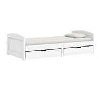 vidaXL Day Bed with 2 Drawers without Mattress "IRUN" White 90x200 cm