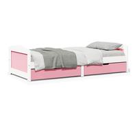 vidaXL Day Bed with 2 Drawers without Mattress IRUN White&Pink 90x200 cm