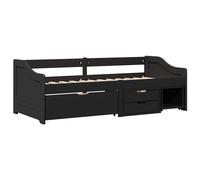 vidaXL Day Bed with 3 Drawers without Mattress IRUN Black 90x200 cm