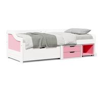 vidaXL Day Bed with 3 Drawers without Mattress IRUN White&Pink 90x200 cm
