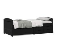 vidaXL Day Bed with 5 Drawers without Mattress IRUN Black 90x200 cm