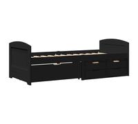 vidaXL Day Bed with 5 Drawers without Mattress IRUN Black 90x200 cm