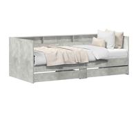 vidaXL Day Bed with Drawers in Concrete Grey 90 x 200 cm Wood Material