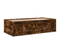 vidaXL Day Bed with Drawers, Guest Bed with Storage Space, Plywood Slats, Sofa Bed for Living Room, Bedroom, Bed, Modern, Smoked Oak, 90 x 190 cm, Wood Material