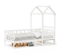 vidaXL Day Bed with Roof Sofa Bed Guest Bed White 80x200 cm Solid Wood Pine