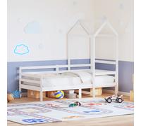 vidaXL Day Bed with Roof without Mattress White 80x200 cm Solid Wood