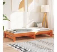 vidaXL Day Bed with Trundle without Mattress Wax Brown 90x190 cm Single