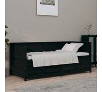 Vidaxl Day Bed Without Mattress Black 75X190 Cm Small Single Solid Wood Pine