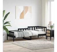 vidaXL Day Bed without Mattress Black 80x200 cm Solid Wood Pine