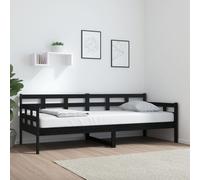vidaXL Day Bed without Mattress Black Solid Wood Pine 80x200 cm