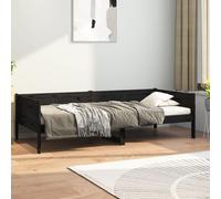 vidaXL Day Bed without Mattress Black Solid Wood Pine 90x190 cm Single