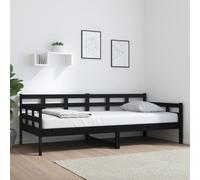 vidaXL Day Bed without Mattress Black Solid Wood Pine 90x200 cm