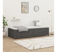 (Grey, 90 x 200 cm) vidaXL Day Bed Wooden Sofa Bed Sleeper Sofa Occasional Bed Solid Wood Pine