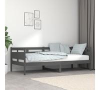 vidaXL Day Bed without Mattress Grey Solid Wood Pine 90x200 cm