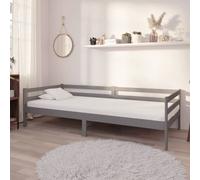 vidaXL Solid Pinewood Day Bed Grey 90x200 cm Wooden Sleepover Overnight Bed