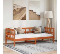 Day Bed Solid Pine Wood Brown 80x200 cm Lounge Guest Bed with Slats.