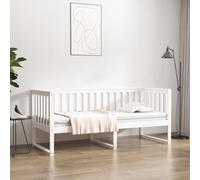 White Solid Pine Day Bed 75x190 cm Small Single Sofa Bed Frame Guest Room Style