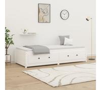 Vidaxl Day Bed White 90X190 Cm Single Solid Wood Pine, White
