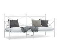 vidaXL Day Bed without Mattress White 90x200 cm Steel