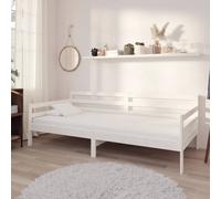 vidaXL Solid Pinewood Day Bed White 90x200 cm Wooden Sleepover Overnight Bed