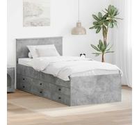 vidaXL Daybed Concrete Grey and Black 100 x 200 cm Engineered Wood