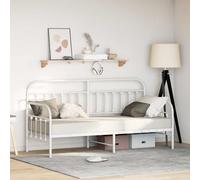 Daybed Frame Powder-Coated Steel Metal Bed Sliding Contemporary Indoor vidaXL