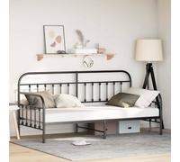 vidaXL Daybed Frame with Headboard Black 100 x 190 cm Steel