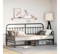 Daybed Frame Powder-Coated Steel Metal Bed Sliding Contemporary Indoor vidaXL