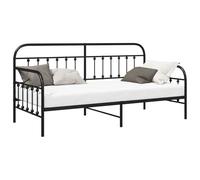 vidaXL Modern Black Metal Bed Frame 90 x 190 cm Sleek Design for Indoor Use, Holds up to 200 kg, Stylish Bedroom Furniture for Adults 18-65, Easy to Assemble