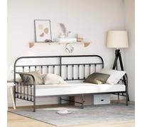 vidaXL Modern Black Metal Bed Frame 90 x 190 cm Sleek Design for Indoor Use, Holds up to 200 kg, Stylish Bedroom Furniture for Adults 18-65, Easy to Assemble