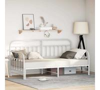 vidaXL Daybed Frame with Headboard White 107 x 203 cm Steel
