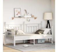 vidaXL Daybed Frame with Headboard White 107 x 203 cm Steel