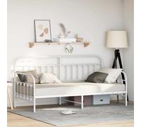 vidaXL Daybed Frame with Headboard White 107 x 203 cm Steel