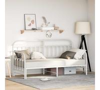 vidaXL Daybed Frame with Headboard White 75 x 190 cm Steel
