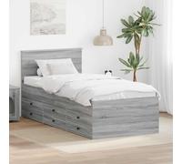 vidaXL Daybed Grey Sonoma and Black 100 x 200 cm Engineered Wood