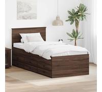 vidaXL Daybed Manual Brown Oak and Black 100 x 200 cm Engineered Wood