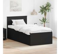 vidaXL Daybed with Drawer Manual Black 100 x 200 cm Engineered Wood