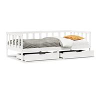 vidaXL Daybed With Drawers Without Mattress White 80X200 cm Solid Wood, White