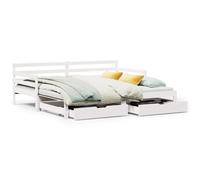 vidaXL Daybed with Drawers Sofa Bed Guest Bed White 90x200 cm Solid Wood Pine