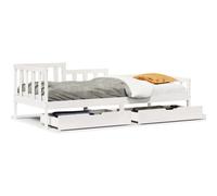 vidaXL Daybed with Drawers Sofa Bed Guest Bed White 90x200 cm Solid Wood Pine